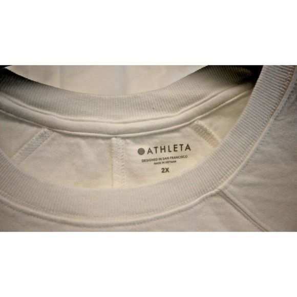 Athleta S905-0008 Women's Sz 2X Calla Lily White Sundown Cotton Sweatshirt $69+ - Picture 3 of 7